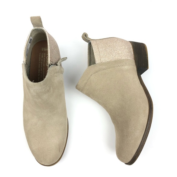 Toms Shoes - Toms Deia Glitter Back Booties Boots Size 6.5
